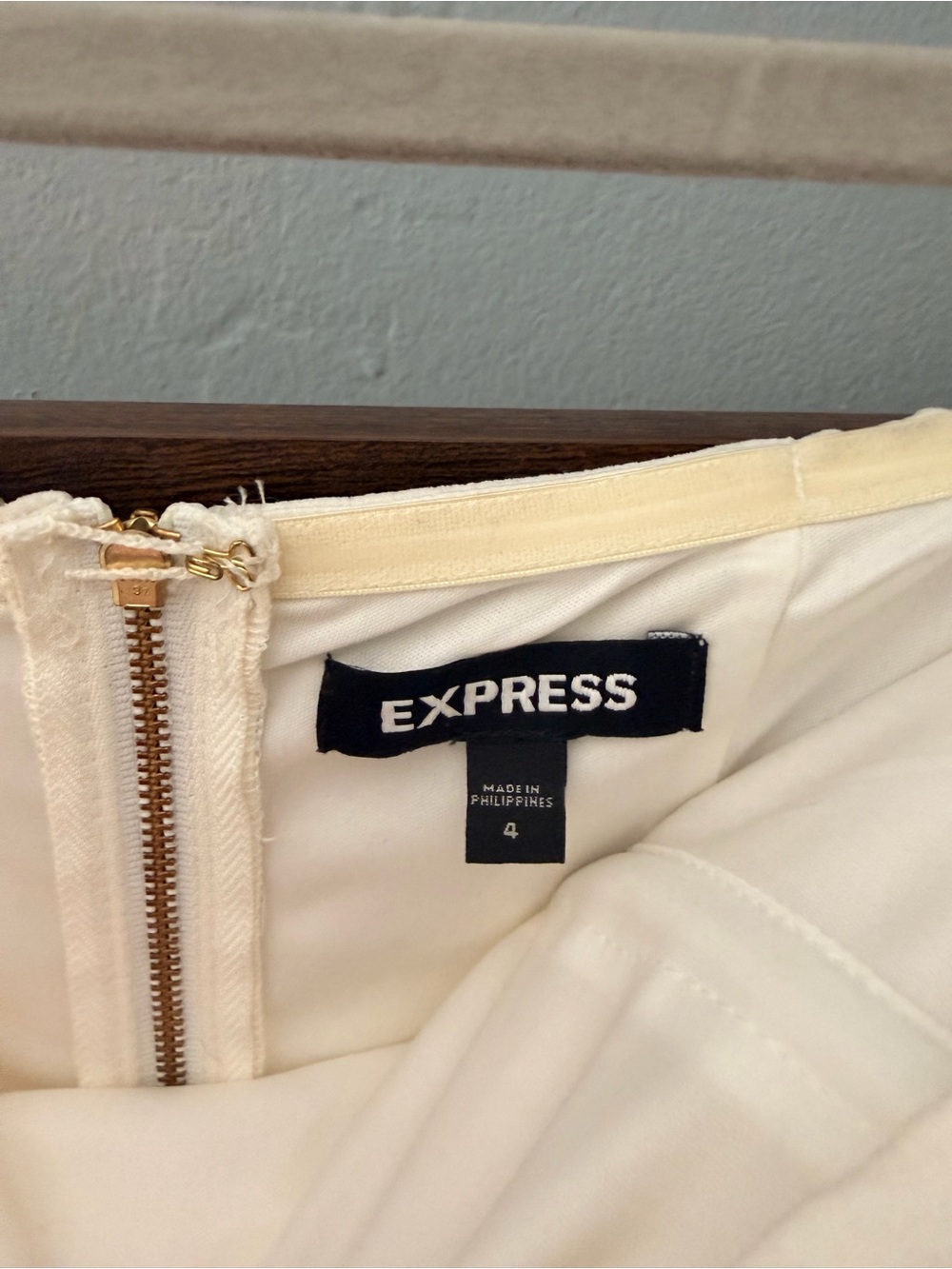 Express Cream Strapless Romper with Gold Zip Detail - Picture 3 of 3